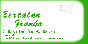 bertalan franko business card